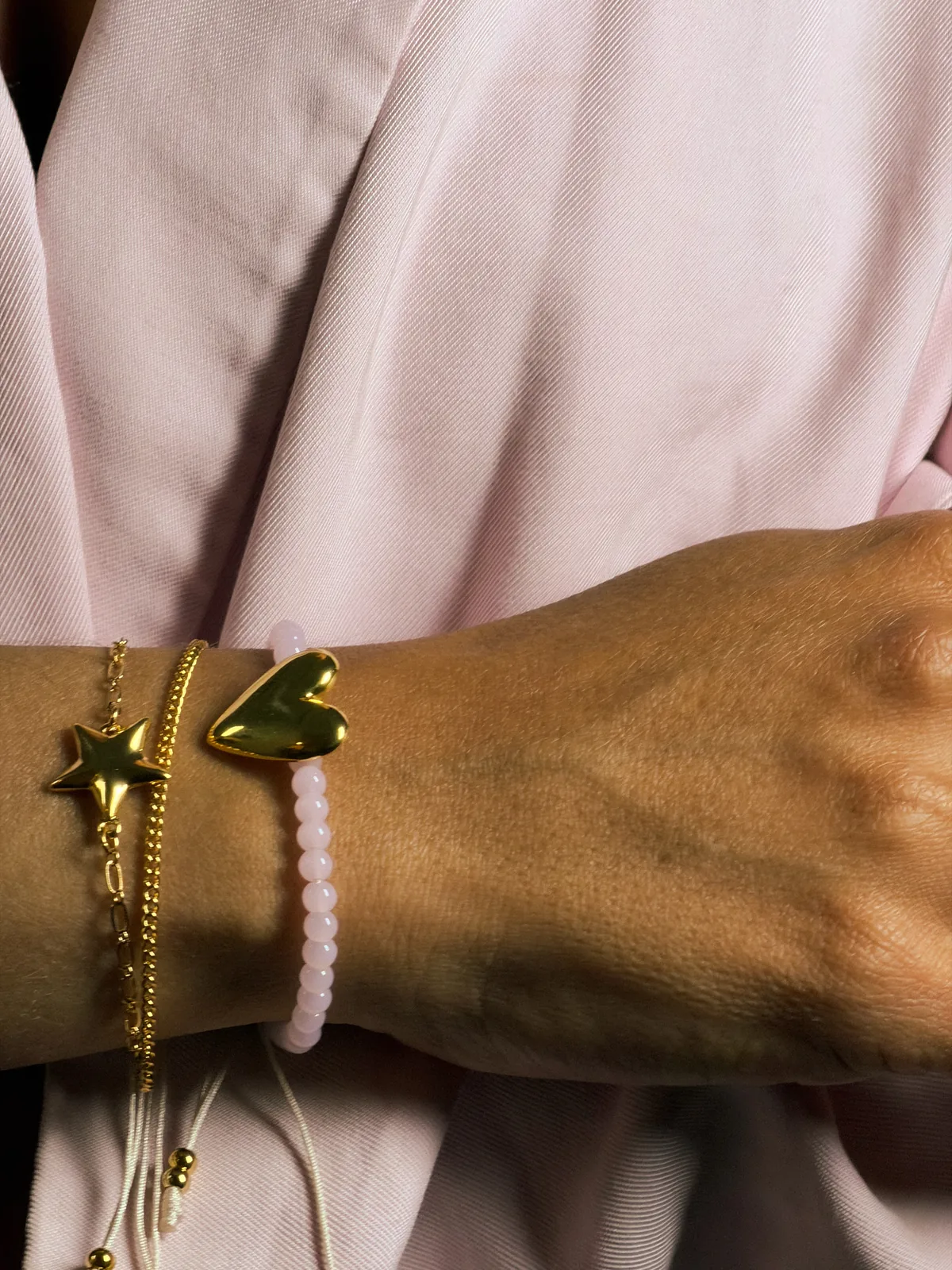 Kit Pulsera Rosada Corazón y Estrella