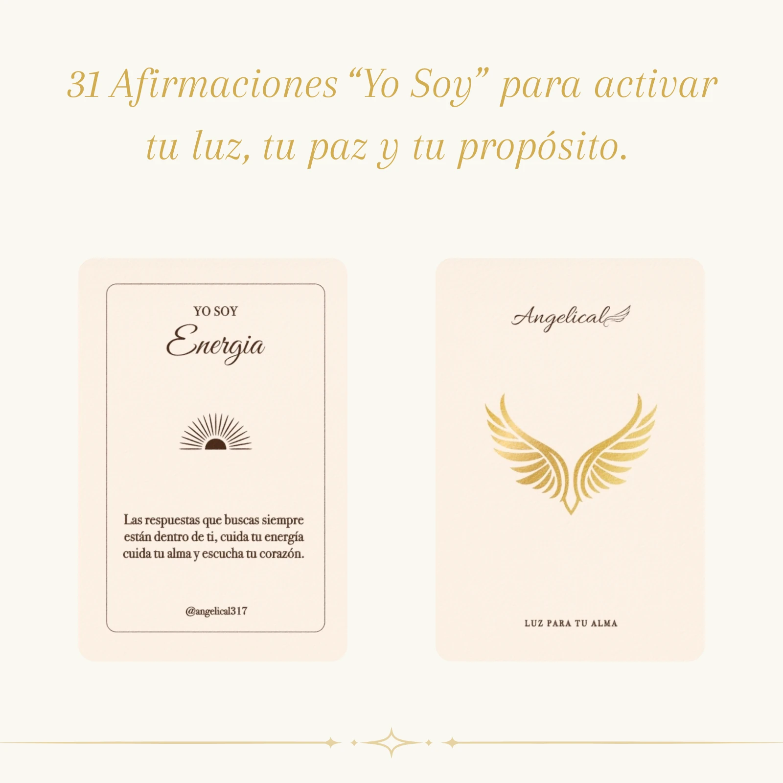 Afirmaciones YO SOY y carta de Energía Angelical